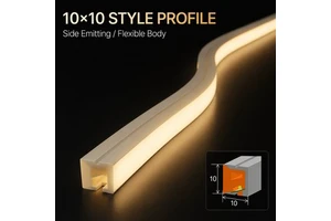 10*10mm Side Emitting Silicone LED Strip DC12V 24V 120LED/M Multi CCT Architectural Contour Decoration Light
