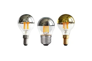 G45 E27/E14 Semi-plated Decorative LED Mirror Reflective Light Bulb Shadowless Light LED Lamp