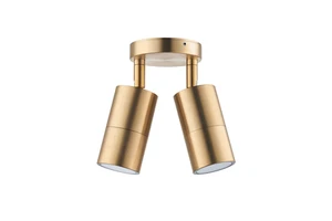 Brass Natural Color Double Cylinder Wall Lamp Low Pressure Waterproof Garden Corridor Courtyard Lighting Spot Light