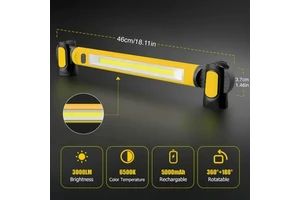 270° Rotated Lamp Body 4400mAh USB C Rechargeable COB Work Lights for Car Inspection Waterproof IP44 Emergency Garage Work Light