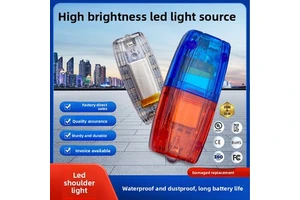 Multi-function Rechargeable LED Red Blue Flash Reflective Shoulder Lamp for Road Traffic Safety Duty Sanitation Security Warning