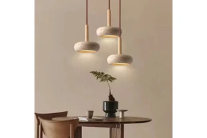 Designer Nordic Style Small Silent Wind Entrance Horizontal Bedside Pendant Light Japanese Style Homestay with Stone for Bedroom