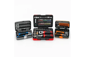 45PCS 1/4 Inch Drive CR V Magnetic Bit Driver 72 Tooth Hex Wrench Hand Tool Kit Case Ratchet Screwdriver Socket Bit Set