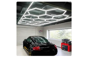 Customized Temperature 3000K~6500K Hexagonal Garage Honeycomb Nightclub Ceiling Led Light Car Detailing Studio Working Lights