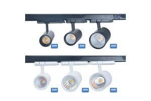RONSE 3CCT LED Track Light Adjustable Movable COB with Gold Curved AR111 Ceiling Adapter Permanent Aluminum Lamp Body