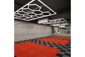 Hot Sale Honeycomb Garage LED Lights Ceiling for Auto Detailing Shop Light Bar Lighting for Car Wash Station
