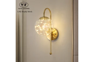 Modern Golden Led Wall Lamp For Bedroom Hotel Home Indoor Decorative Warm White Wall Mounted 6W 20cm 42cm