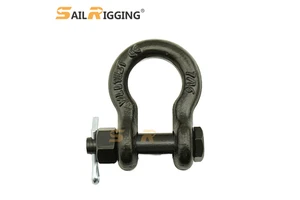 Heavy Duty 7/16inch Bow Shackle With Safety Bolt 1.5T WLL Black Oxide Bolt Type G2130 Anchor Shackles