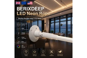 BERIXDEEP Skyline Double-sided 1815 Neon Rope DC24V Waterproof IP67 Dimmable CRI90+ Bendable Flexible Neon Sign for Commercial