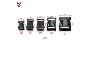 Heavy Duty Curved Plastic Contoured Side Release Buckles Assorted Webbing for Paracord Bracelets Backpack Straps Made POM