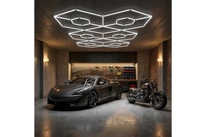 Certified Garage Lights 6500K White Light Installation Video Provided Hexagonal Hive Garage Light for Car Detailing Studio