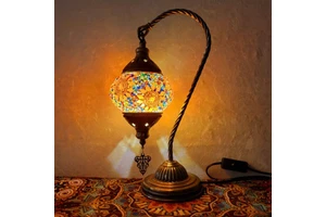 Decorative Colorful Desk Bedside Table Lamp Handcraft Gooseneck Turkish Moroccan Lamps