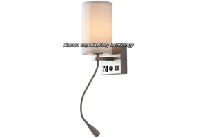 Hallway Hardwired Flexible Gooseneck Decorate Sconce Bedroom Usb Switch Plug LED Wall Light Bedside Led Reading Spotlight Light
