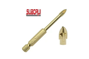Hex Shank Titanium Carbide Tungsten Tip Cross Spear Point Head Glass Drill Bit Set For Ceramic Tile