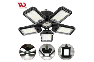 E26/E27 Socket IP65 6500K LED 5+1 Deformable Panels 160W 18000LM Dimmable Ceiling Garage Lights for Warehouse Barn Attic