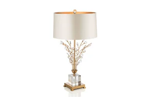 Factory Wholesale Luxury Metal clear Crystal Table Lamp Tree Branch Flower Shape Hotel Restaurant Bedroom Home Decor Desk Lamp