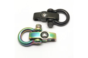 Custom Logo Adjustable Stainless Steel U-Shaped Survival D Shackle for Bracelet Various Pin Jewelry Findings & Components