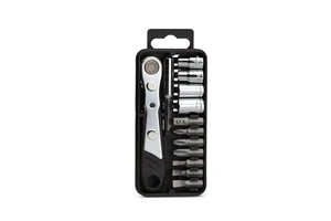 TRIDENTE Taiwan Made 11-Piece Ratchet Wrench Tool Kit VA14035 36-Tooth Hex/Torx/Ph/Slot Bits