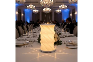 ABS Rotating Folding Lamp with Handle Geometric Origami LED Light for Banquet Hall Ambient Lighting, Customizable Pattern Logo
