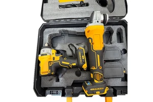 21V Brushless Combo Kit Cordless Angle Grinder and Impact Drill Set Compatible with DeWalt 20V Battery for Construction
