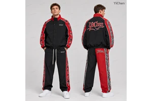 Custom Embroidery logo Long Sleeves Tee Shirt and Short 2 Piece Set Summer Boxy Streetwear Suit for Men Turn-down Collar