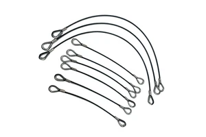 C-PIN Black PVC Coated Galvanized Steel Wire Rope with Double Loops and Thimble Details
