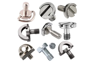 JSCREW 1/4 D Ring Thumb Screw M5 For Camera Tripod Quick Release Plate - Stainless Steel - ISO Standard - OEM Pack