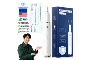 Electric Dental Scaler Ultrasonic Teeth Whitening Sonic Tooth Cleaner Stone Removal Tartar Stain Calculus Remover with LED