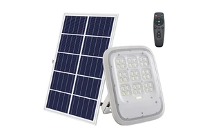 Solar Powered Flood Lights Outdoor, Super Bright Daylight White, IP65 Waterproof Security Floodlight with Remote Control