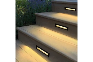 Outdoor Aluminum Waterproof Embedded Horizontal LED Footlight for Garden Villa Step Stairway Corridor Corner Staircase Tempered