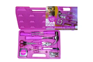 95pcs Household pink Tools Box Kit Set, Home Tool Set Herramientas De Mano