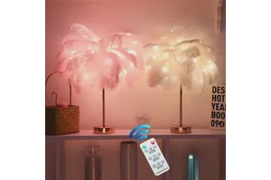 High Quality 15-60cm Indoor LED Feather Lamp Best-Selling Ostrich Feathers for Wedding Valentine's Day Black Party Decorations