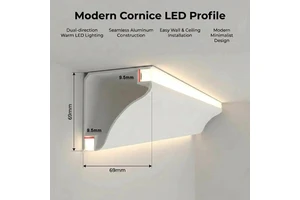 Aluminum LED Corner Ceiling Profile Dual-Side Lighting Aluminum Channel With Milky Diffuser For Wall Ceiling Cornice Decoration