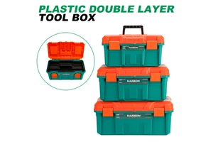 15-Inch, 18-Inch, and 20-Inch Multi-Functional Double-Layer Toolbox