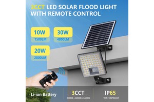 30W 4800LM IP65 LED Solar Lights for Outdoor Use ROHS Certified Warm White Wall & Landscaping Flood Lighting