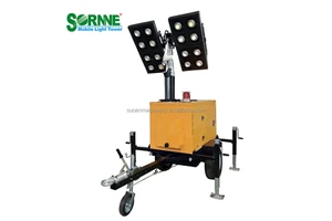 Comprehensive Mobile Light Tower LED Full Hydraulic Engine Lighting Mast Rotated 360 Degrees Horizontally Diesel Light Tower