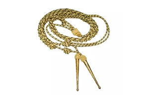 High Quality Gold Silver Aiguillette for Infantry Uniforms Wholesale Custom Aiguillette Golden Cords With Tips for Sale