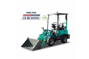 AOLITE E604 Battery 4 Wheel Drive Small Mini Electric Bucket Forklift Wheel Loaders Landscaping With Battery Charger