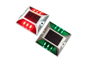 6 LED Warning Traffic Led Solar Garden Lights Cat Eye Road Stud With IP68 Wireless Underground Solar Driveway Marking Light