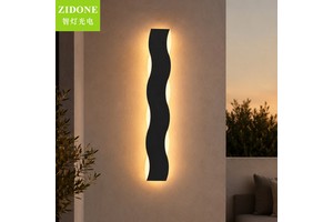 Black Aluminum Long Strip Solar-Powered Waterproof LED Wall Sconce with 3-Year Warranty for Outdoor Use LED Linear Wall Light