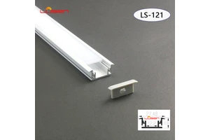 LS-121 LED Aluminum Profile for Floor Lighting 27.5*11mm U Shape Underground Lamp Groove Custom Inground Light Cutting Service