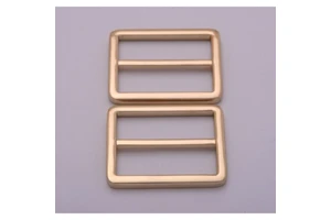 Factory Wholesale Custom Gold Metal Rectangular Sliding Buckle for Accessories on Bags and Suitcases