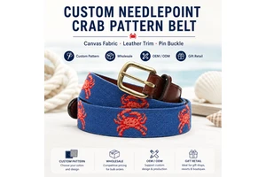 Low MOQ Factory OEM ODM Fashion Genuine Leather Men's Golf Needlepoint Belts for Women Children With Solid Brass Buckle