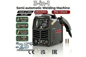 YIJIU 110v FLUX MIG/Lift TIG/MMA 3 In1 Welder Multifunctional Mig Welders Flux Core Welding Machine with LCD Large Screen