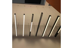 Dimmable Linkable Aluminum LED Tube Lights Suspended Black and White Linear Ceiling Lighting for Shop and Office IP44 Rated