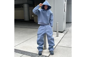 Custom Heavyweight Oversized Acid Wash Screen Printing Sleeve Embroidery Rhinestone Distressed Sweatpants And Hoodie Set