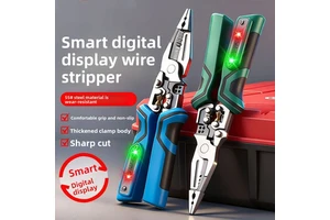 New Digital Display Needle-Nose Pliers Large Screen Multi-Function Wire Strippers Crimping Winding Electrician Pliers Tools