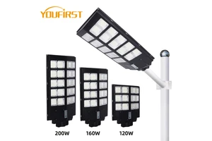 Highway With Lithium Battery Remote Waterproof Ip65 Outdoor 120w 150w 200w Integrated Panel All in One LED Solar Street Light