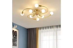 Modern Nordic Gold Home Decorative Luminaire Glass Ball Lights LED Ceiling Lamp Iron E27 Ceiling Light for Bedroom Living Room