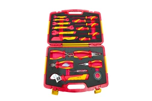 VDE Insulating Hand 19 Pcs Tools Set Auto Combination ABS Plastic and Steel Case Pack for Maintenance OEM